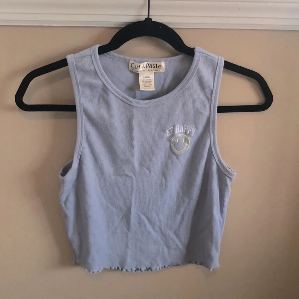 Light Blue Ribbed Tank - Picture 1 of 3